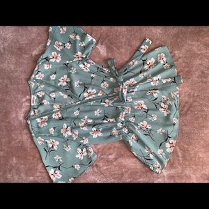 Teal Blouse with White Flowers 🌟